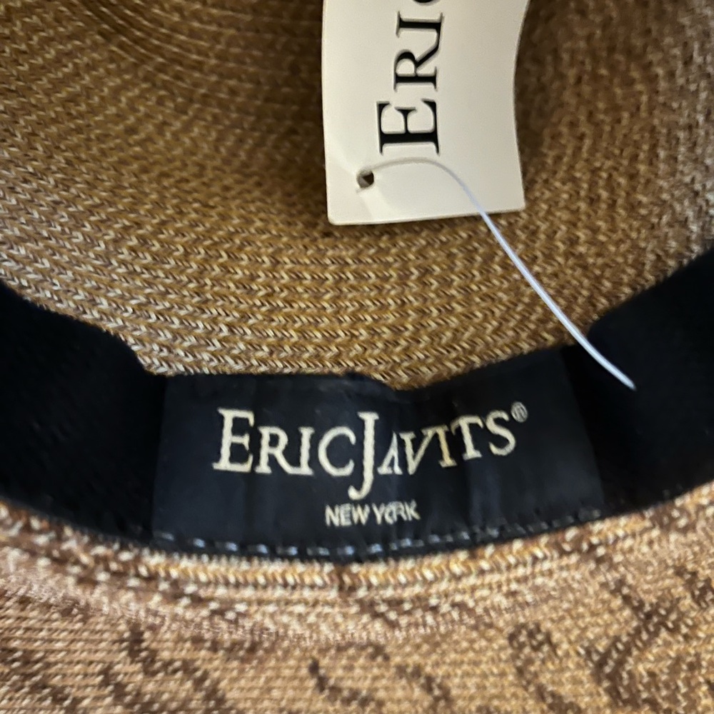 NWT Eric Javits Spotted Beauty Tan and Brown Leopard Patterned Hat - Picture 4 of 5